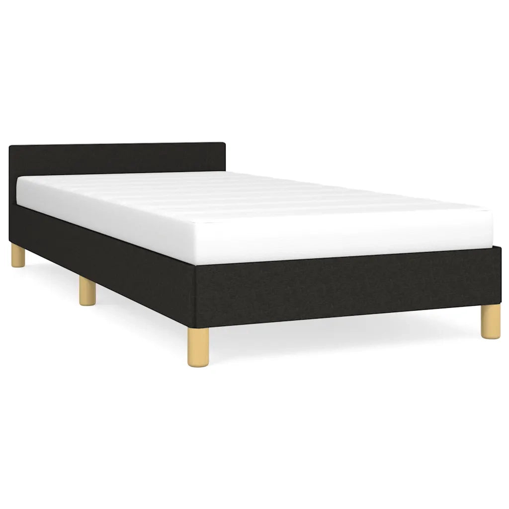 Giroletto con Testiera senza Materasso-Struttura Letto Nero 90x200 cm Tessuto