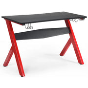 Scrivania da gaming per eSport 115 x 60 x 76 cm con portabicchieri gancio per cuffie fibra di carbonio e acciaio 20_0020107