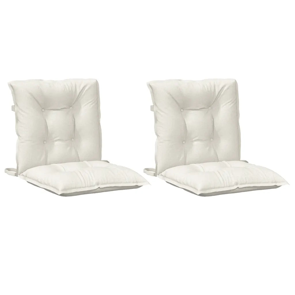Cuscini Sedia Schiena Bassa 2 pz Crema MÃ©lange 100x50x7 Tessuto