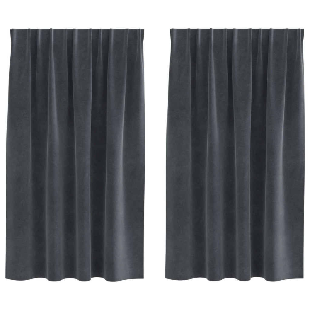 Tende oscuranti 2 pcs Grigio chiaro 140 x 140 cm Velluto 4107258
