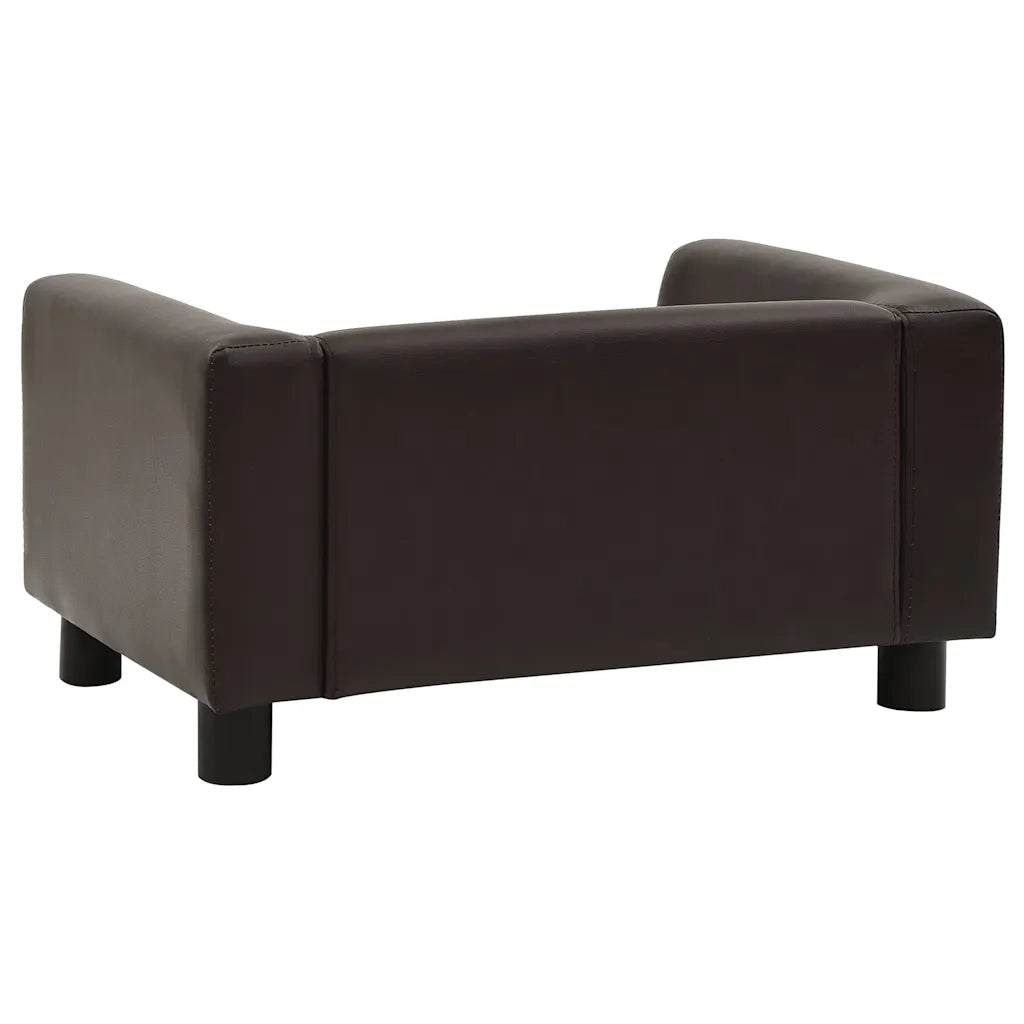Divano per Cani Marrone 60x43x30 cm in Peluche e Similpelle cod mxl 45529