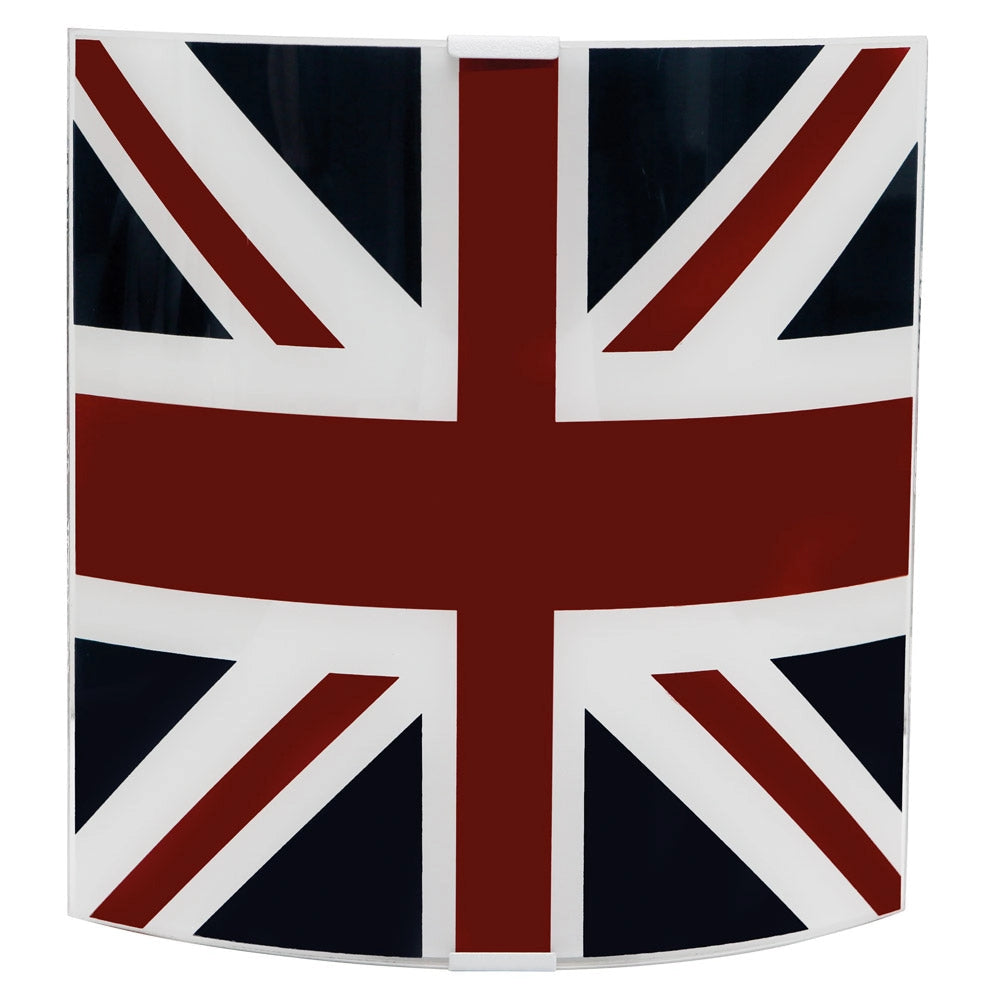 Applique 1xE27 Montatura Argento Vetro Lastra Unionjack E-Energy Elia