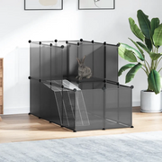 Gabbia per Piccoli Animali Nera 142x74x93 cm in PP e Acciaio cod mxl 48883