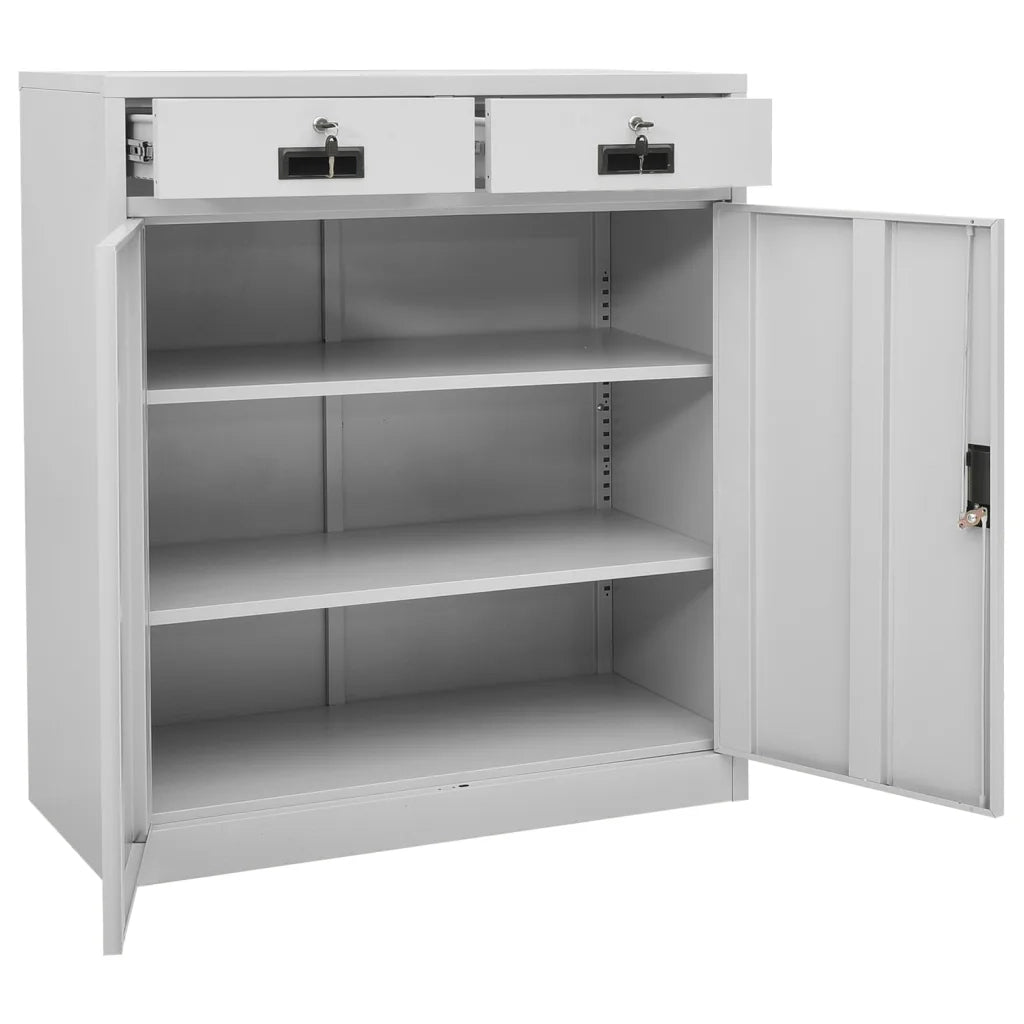 Armadio per Ufficio Grigio Chiaro 90x40x102 cm in Acciaio 336410