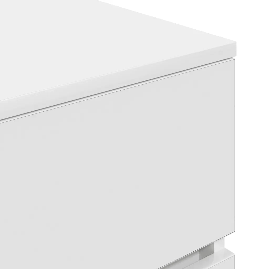 Comodino Bianco 39x35x65 cm in Legno Multistrato 861319