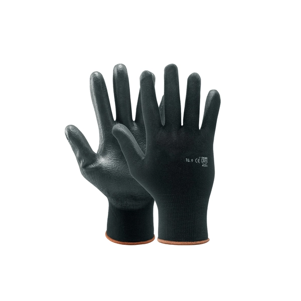 GUANTO POLIESTERE/POLIURETANO NERO IDEAL STAR Tg. 7 - 12 paia- IDEAL STAR