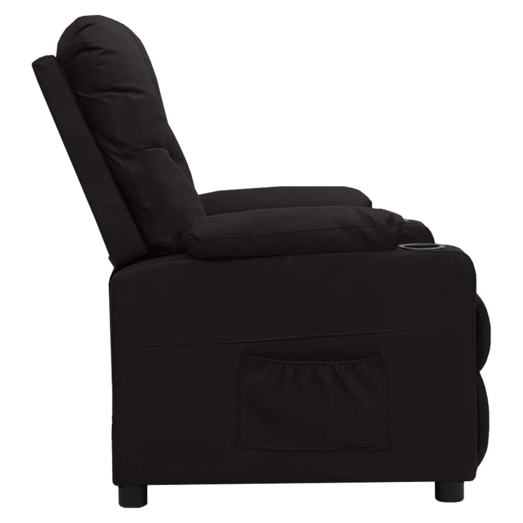 Poltrona Reclinabile Nera in Similpelle 339122