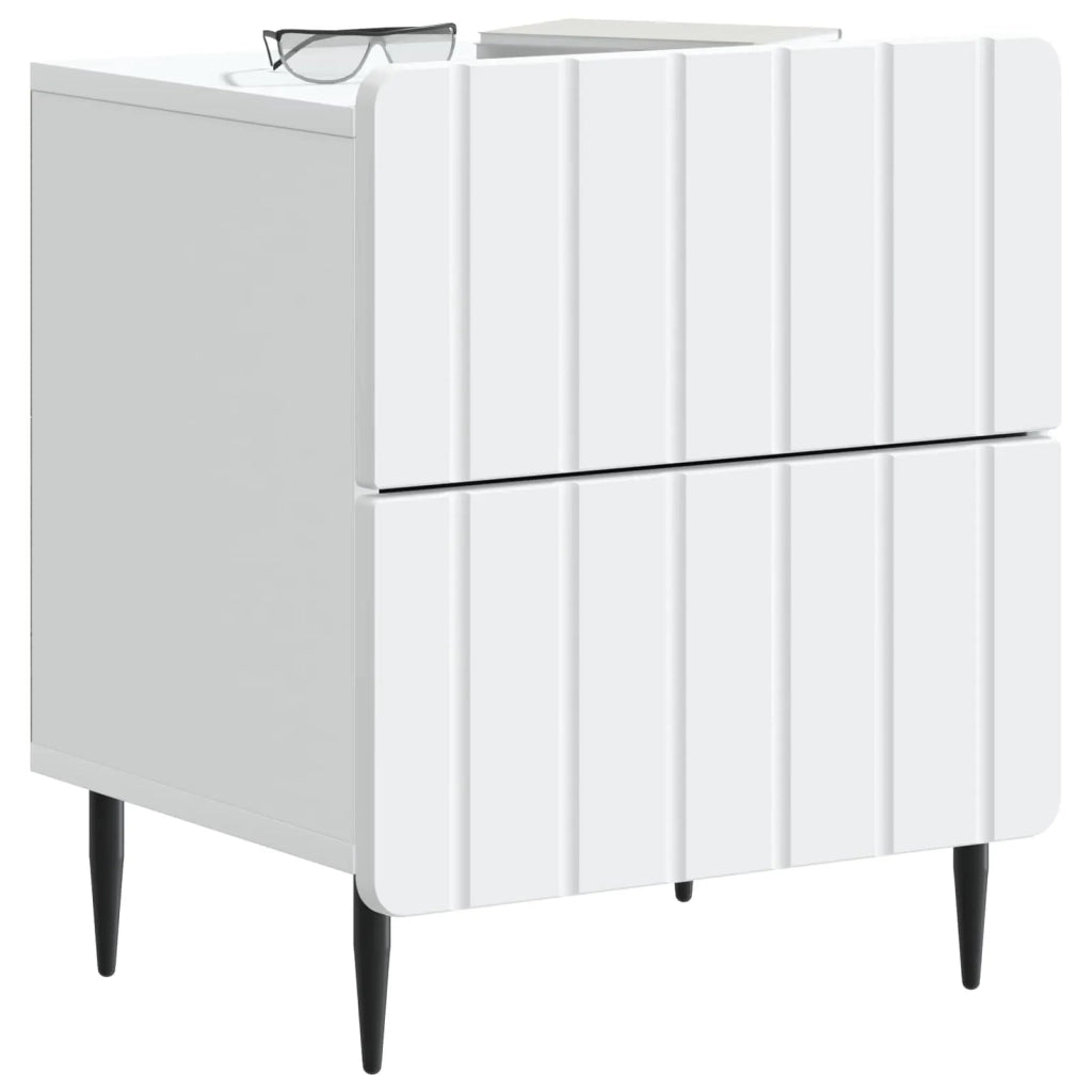 Armadio da Notte con cassetto 2 pcs Bianco 43 x 34,5 x 49,5 cm