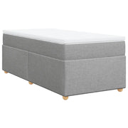 Letto singolo | Letto per adulti | Giroletto a Molle con Materasso Grigio Chiaro 90x200 cm Tessuto