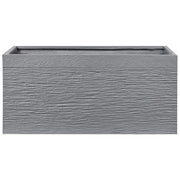 Vaso per piante in fibra di argilla grigia 80 x 37 x 38 cm Fioriera rettangolare per interni ed esterni