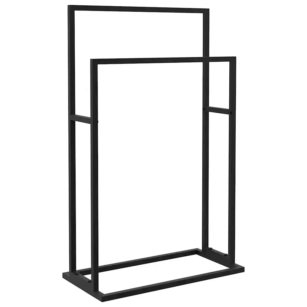Portasciugamani Autoportante Nero 48x24x78,5 cm in Ferro 336127