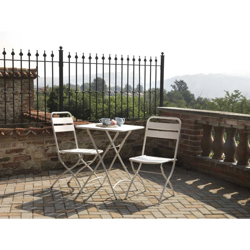 Sedia metallo rovigo pieghevole bianco cm 44x53h45/86