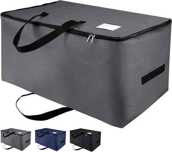 Tavolo di cambio sotto il letto Borsa di stoccaggio sotto il letto con zip e maniglie Organizzatore pieghevole per coperte cuscini abiti 70 x 42 x 35 cm (Grigio scuro) - Ultra Grande