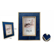 Trade Shop - Cornice Per Foto Poster Quadri Tele Portafoto 10 X 15 Cm Blu Con Bordi Oro 70310 -