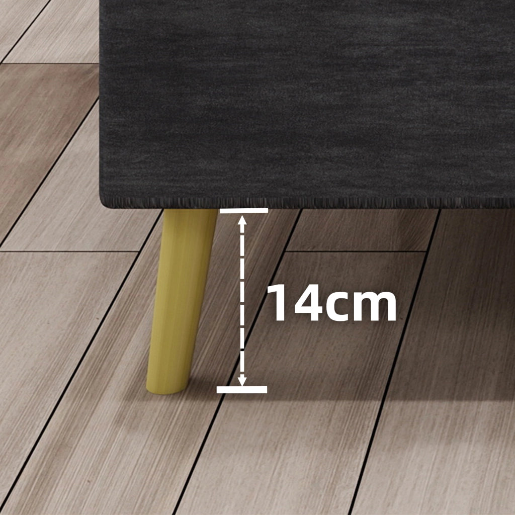 Letto Singolo 90x200 cm; Contenitore con Testiera Sagomata; in Tessuto e Metallo; Grigio
