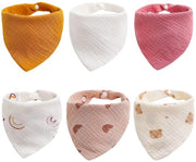 Set di 6 fasciature per neonati e bambini con forma triangolare, fasciature doppie strato morbide e assorbenti con 2 chiusure adattabili per neonati e bambini in crescita - 04