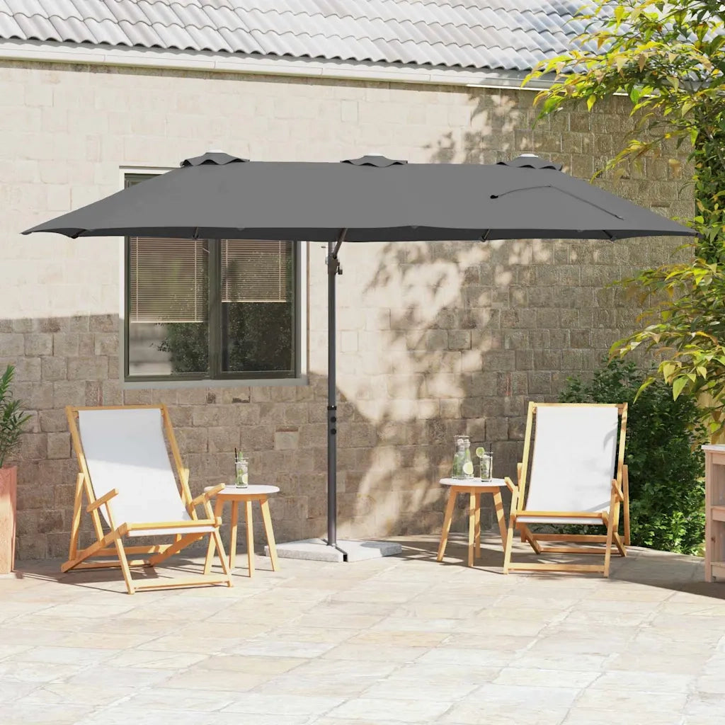 Ombrellone-Ombrello da giardino Antracite 372 x 198 x 243 cm Poliestere e Alluminio