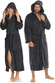 Badjas capuchon con cappuccio e tasche a lunga apertura per uomo e donna unisesso con imbottitura in microfibra e certificazione OEKO-TEX