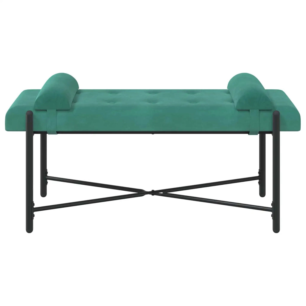 Panchina con bottoni e cuscini Turchese 110 x 40 x 46 cm 42038395