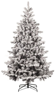 Albero di Natale Artificiale Floccato Effetto Realistico Innevato 210 cm 922 Rami Montaggio a Ombrello Effetto Neve