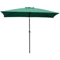 Ombrellone Rettangolare 2x3 m Pieghevole e Regolabile con Manovella, in Alluminio e Poliestere, Verde e Nero
