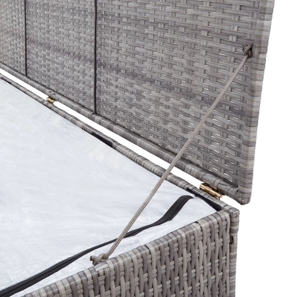 Contenitore/box da giardino grigio 150 x 100 x 100 cm resina intrecciata 02_0013085