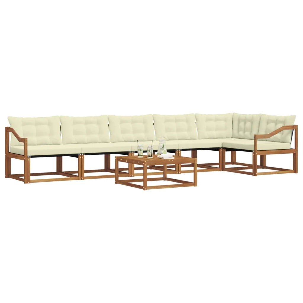 Set di divani da esterno con cuscino 7 pcs Naturale e Crema 3369537