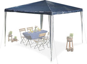 Tenda per feste 25 x 3 x 3 m in PE e acciaio - impermeabile e resistente alle fessurazioni - tenda per giardino robusta - blu scuro/bianco
