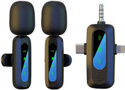 Pacco da 2 microfoni lavalier in versione wireless adatti per iPhone, iPad e smartphone Android, Microfoni minimicrofoni Plug-and-Play adatti per registrazioni video, interviste, podcast, vlog, YouTube, TikTok