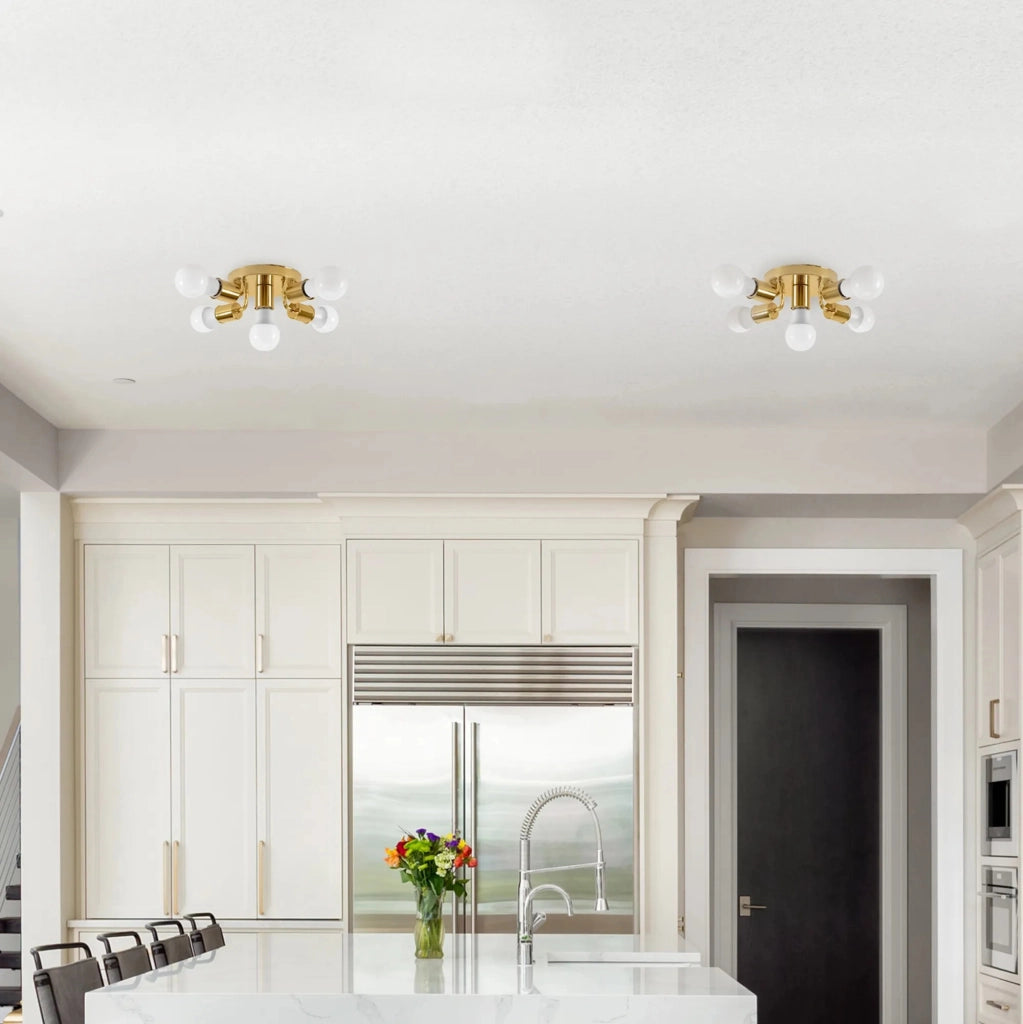 Plafoniera Riflettore Metallo APP708-5C Oro