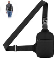 borse da spalla regolabili, zainetto leggero, borsa da spalla impermeabile, mini-borsa da spalla, per uomini e donne per viaggi, bicicletta, jogging (nero), nero