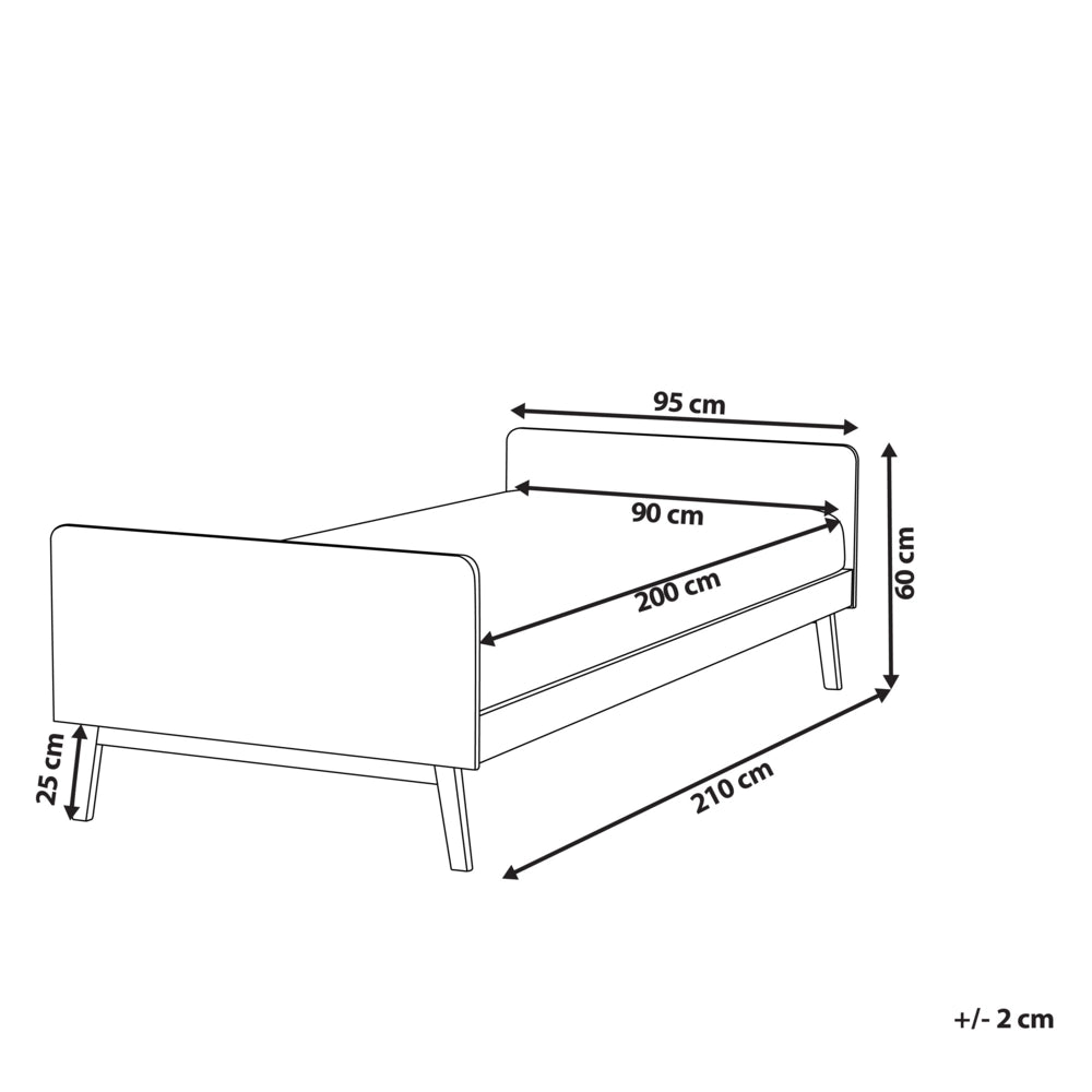 Letto singolo a doghe in legno di pino azzurro 90 x 200 cm stile moderno
