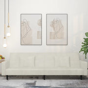Divano Letto a 2 Posti con 2 Cuscini Crema in Vellutocod mxl 112091