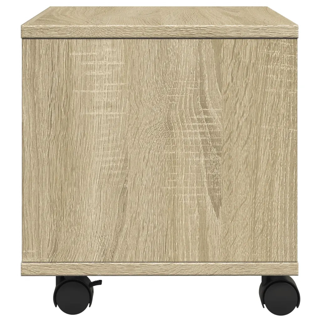 Supporto per Stampante con Ruote Rovere Sonoma 41x32x34,5 cm
