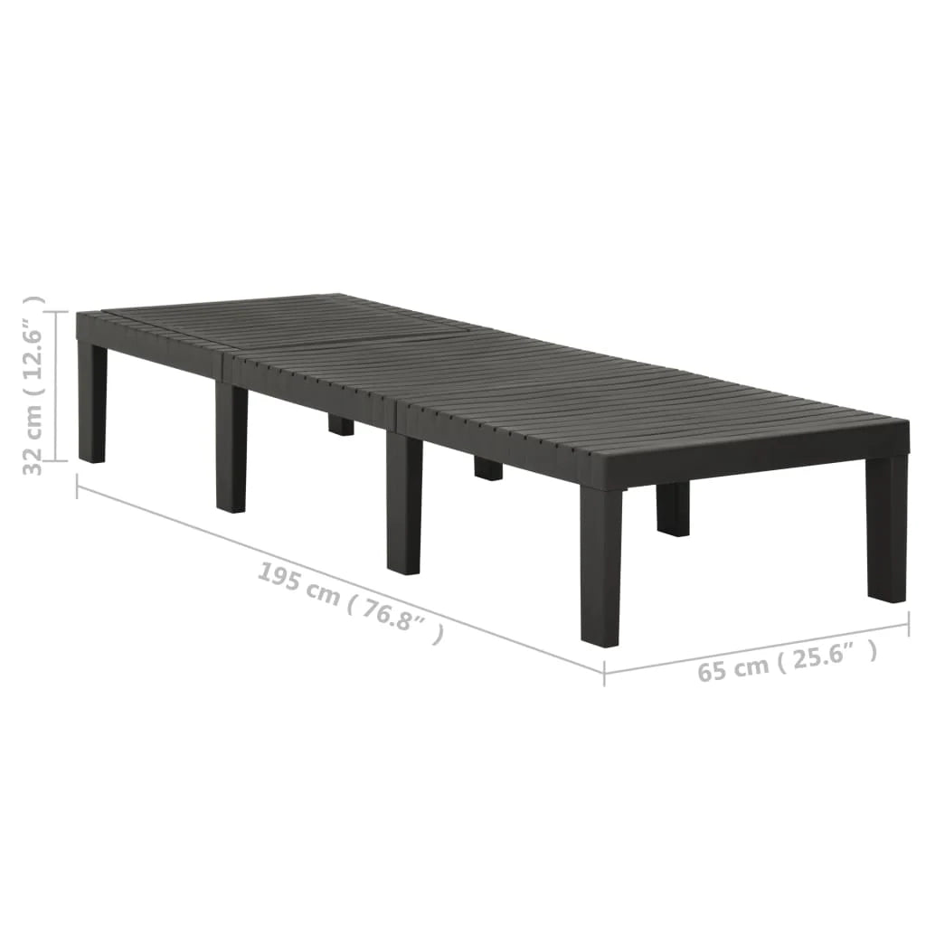 Sedia a sdraio lettino prendisole lettino da giardino mobili da esterno per patio plastica antracite 02_0012785