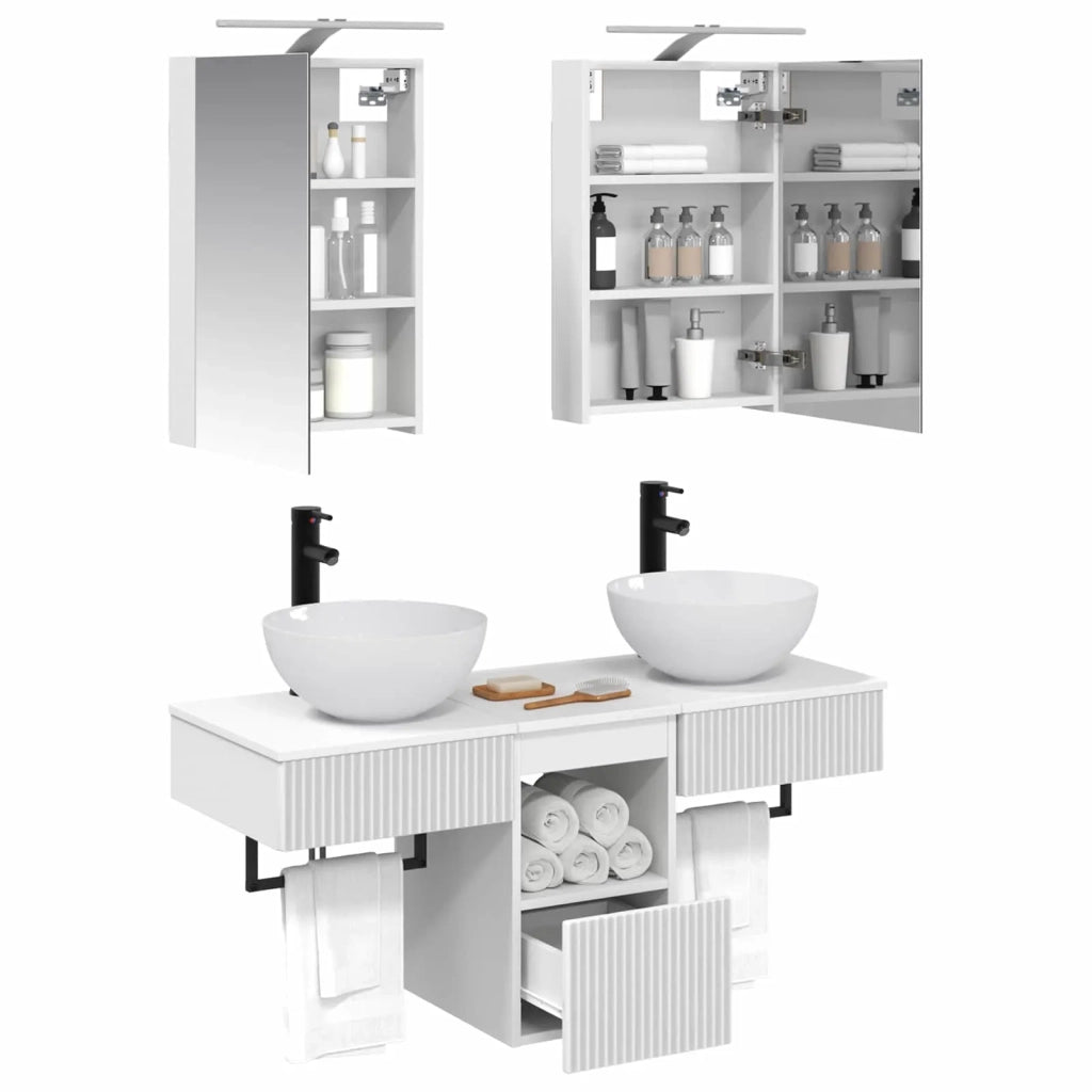 Set di Armadi da Bagno 5 pcs Bianco 40 x 10,5 x 60,5 cm 3406271