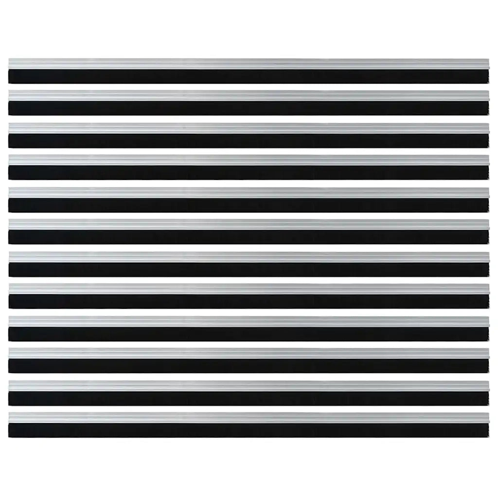 Spazzole per porte autoadesive 12 pcs Argento 100 cm