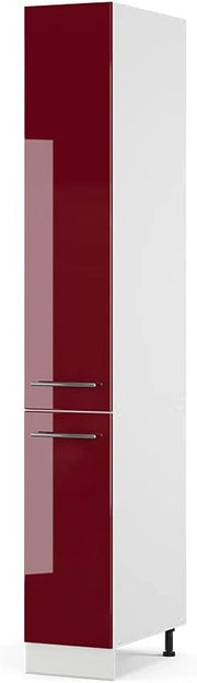 Mobile bagno alto Fame-Line, Rosso bordeaux lucido, 30 x 206.8 cm, per la conservazione di articoli da bagno e articoli per la casa
