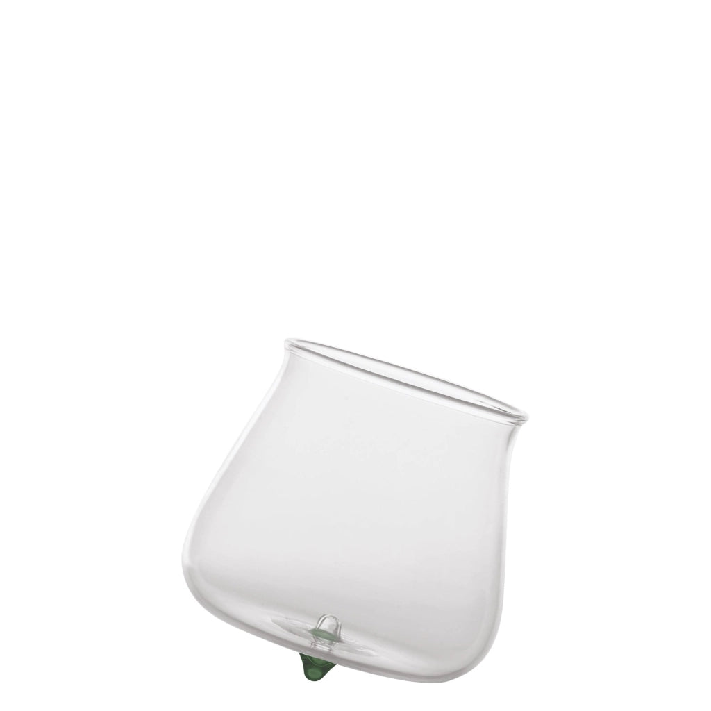Zafferano Set 6 Bicchieri Pirolo Tumbler in Vetro Borosilicato Verde - Design Orizzontale Dinamico e Sofisticato per la Tua Tavola Esclusiva