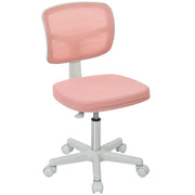 Sedia da Ufficio Ergonomica Senza Braccioli ¨C Xylo ¨C Schienale in Rete Rosa con Rotelle