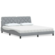 Letto con Materasso Grigio Chiaro180x200 cm Tessuto 3310755