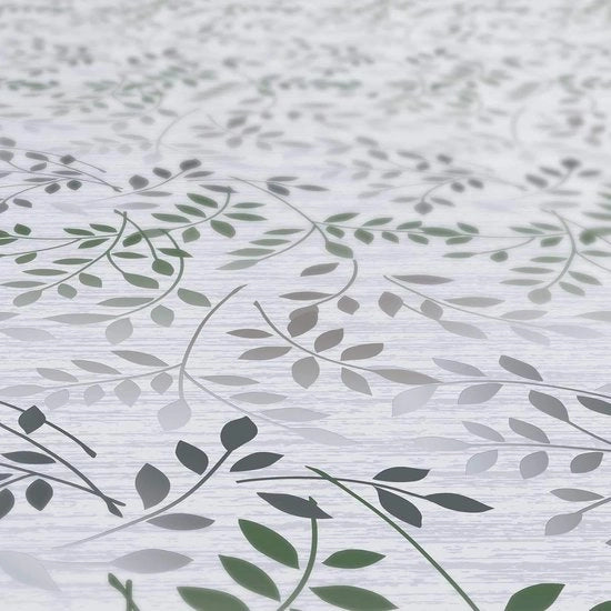 Telaio per tavolo, tovaglia da tavolo lavabile, per esterni e interni, foglie, argento/verde, 140 x 140 cm, con bordo, bordato