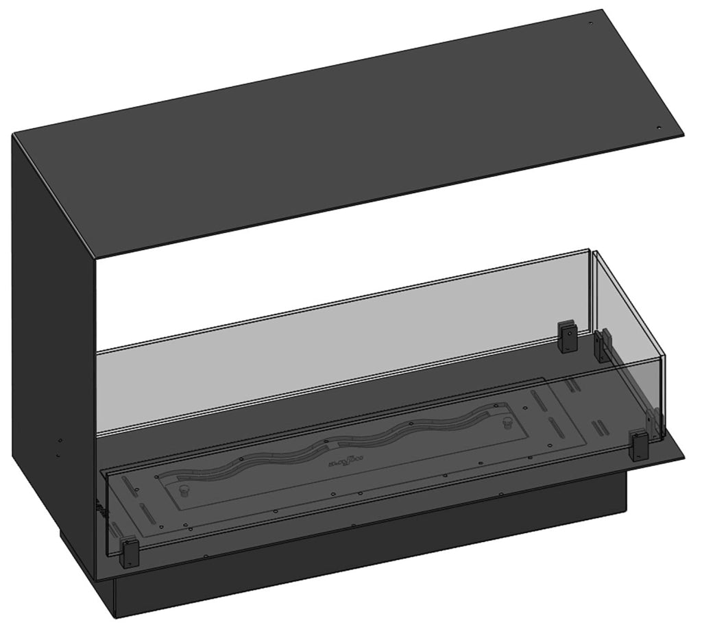 Camino a Bioetanolo da Incasso 80x30x60 cm Infire U800 Slim Nero
