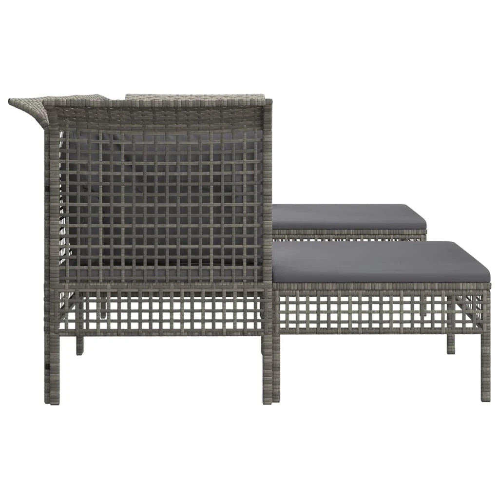 Set di mobili da giardino mobili da esterno 5 pezzi con cuscini resina intrecciata grigia 02_0016414