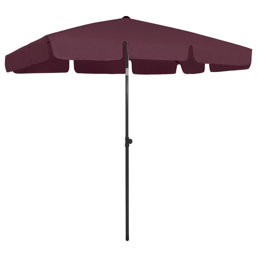 Ombrellone da spiaggia 200 x 125 cm rosso bordeaux 02_0008404