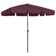 Ombrellone da spiaggia 200 x 125 cm rosso bordeaux 02_0008404