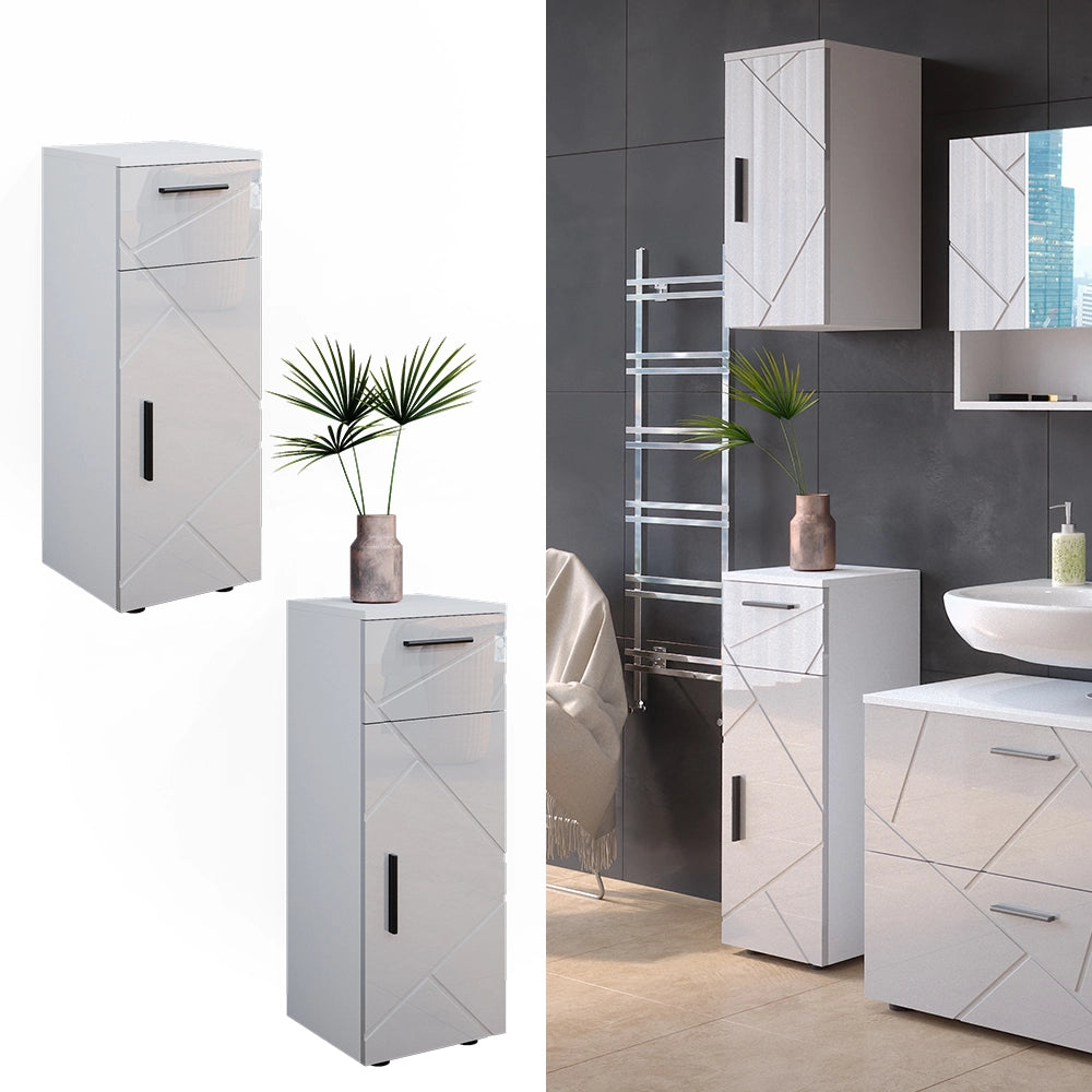 Mobiletto bagno Irma Bianco lucido 30 x 81 cm Vicco