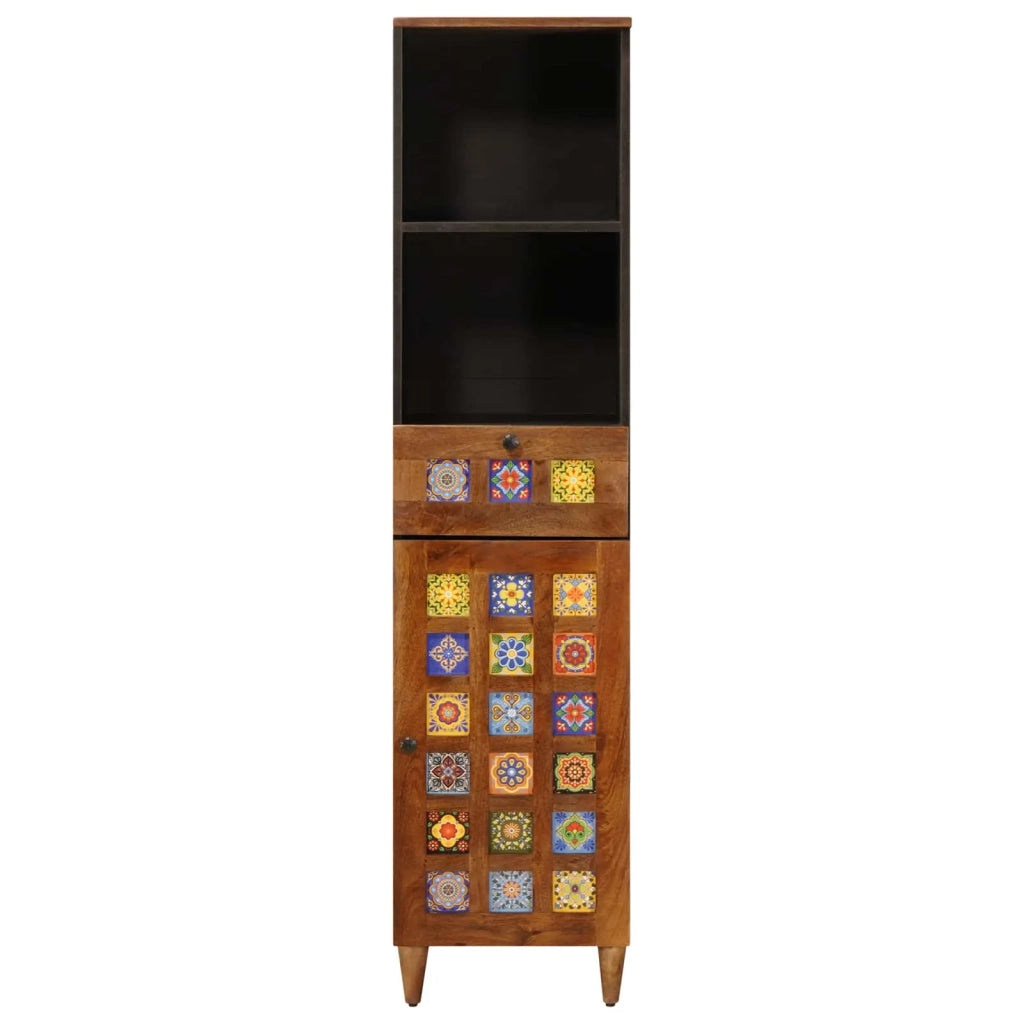 Mobile da Bagno | Armadio da bagno con cassetto con porta Noce 38 x 33 x 160 cm