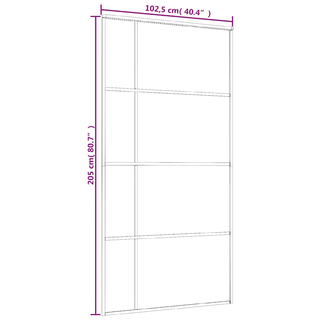 Porta Scorrevole in Vetro ESG e Alluminio 102,5x205 cm Bianca 151688