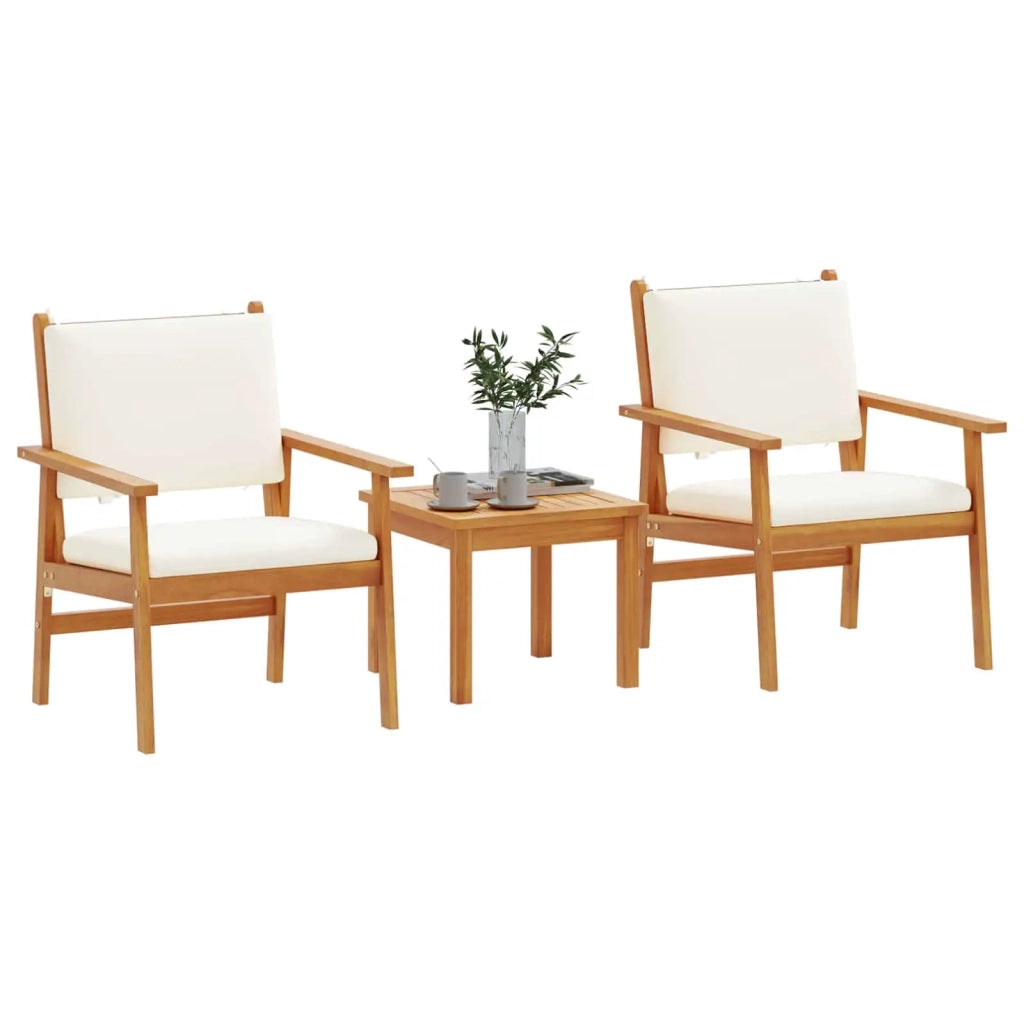 Set Divano da Giardino 3 pz | Set Salotto da Giardino Bianco Crema